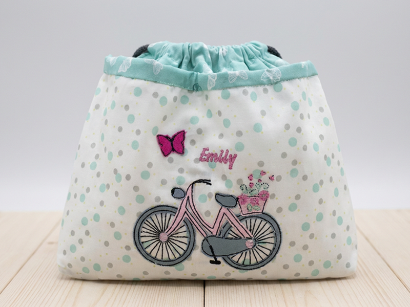 Boho Sommer Fahrrad - doodle Stickdatei